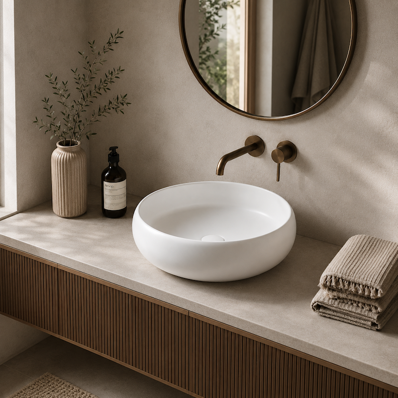 Eight Quarters Luna matte white basin