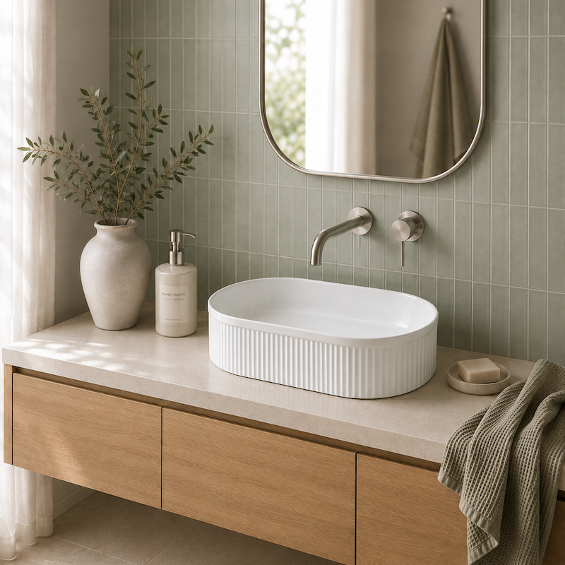 Eight Quarters Piper matte white basin