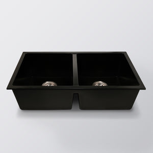 Eight Quarters Grange Double Bowl Sink 780 - Matte Black