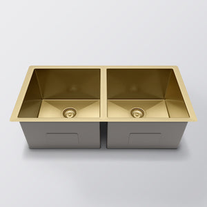Eight Quarters Henley Double Bowl Sink 770 - Brushed Brass