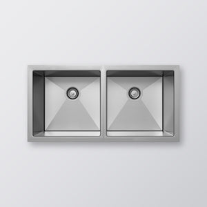 Eight Henley Double Bowl Sink 770 - Brushed Satin