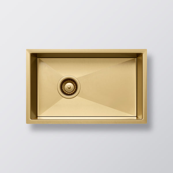 Eight Quarters Henley Single Bowl Sink 300 - Brushed Brass
