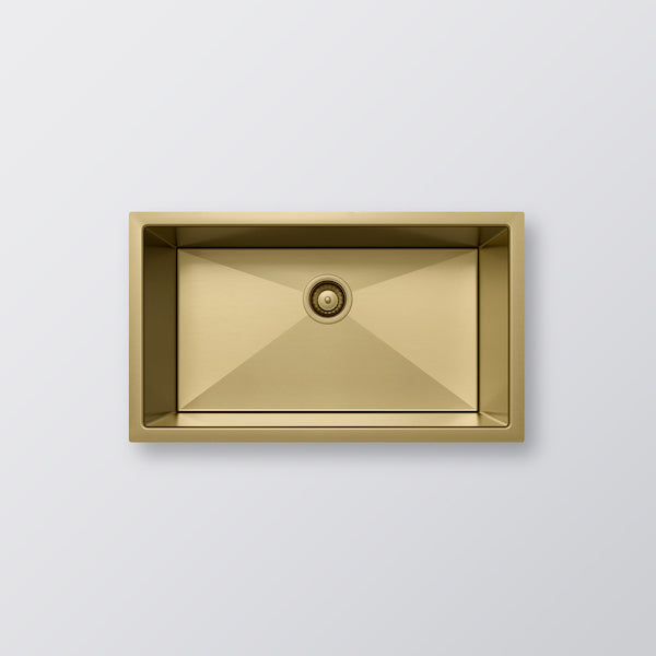 Eight Quarters Henley Single Bowl Sink 700 - Brushed Brass