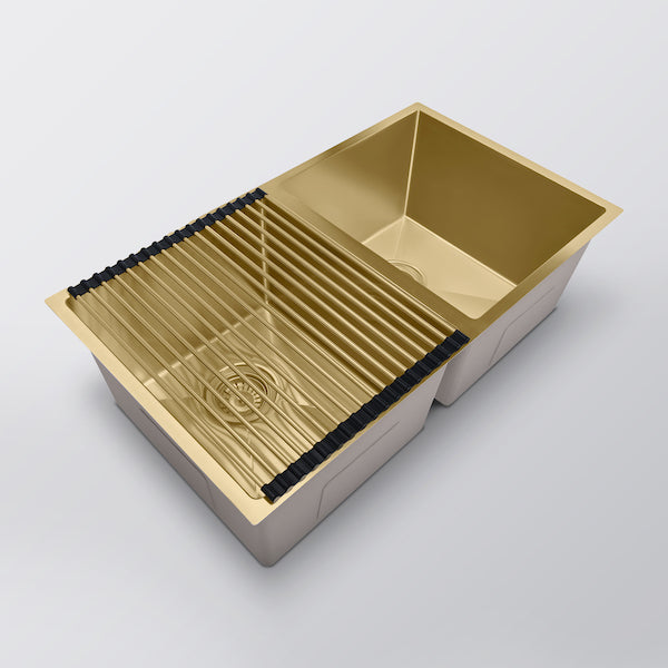 Eight Quarters Roll Up Drying Rack - Brushed Brass