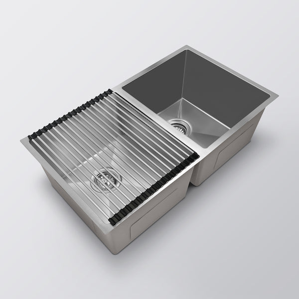 Eight Quarters Roll Up Drying Rack - Brushed Satin