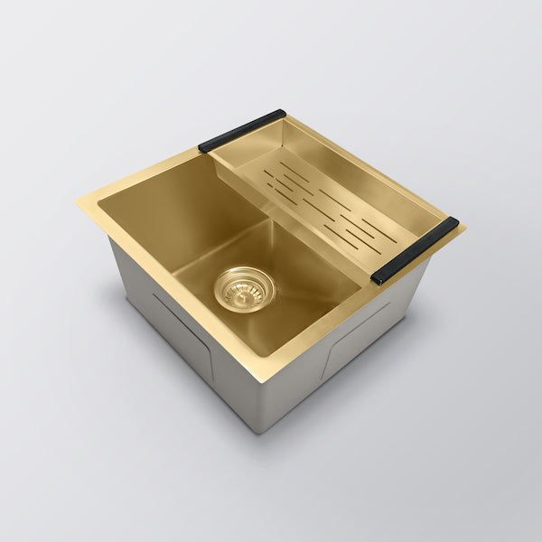 Eight Quarters Sink Colander - Brushed Brass