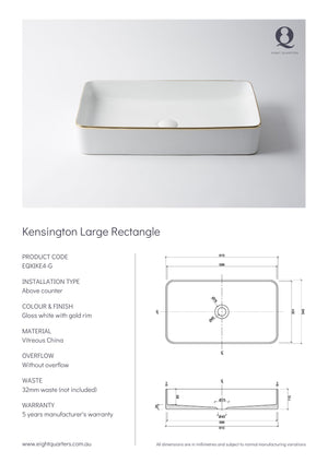 Kensington Large Rectangle Gold