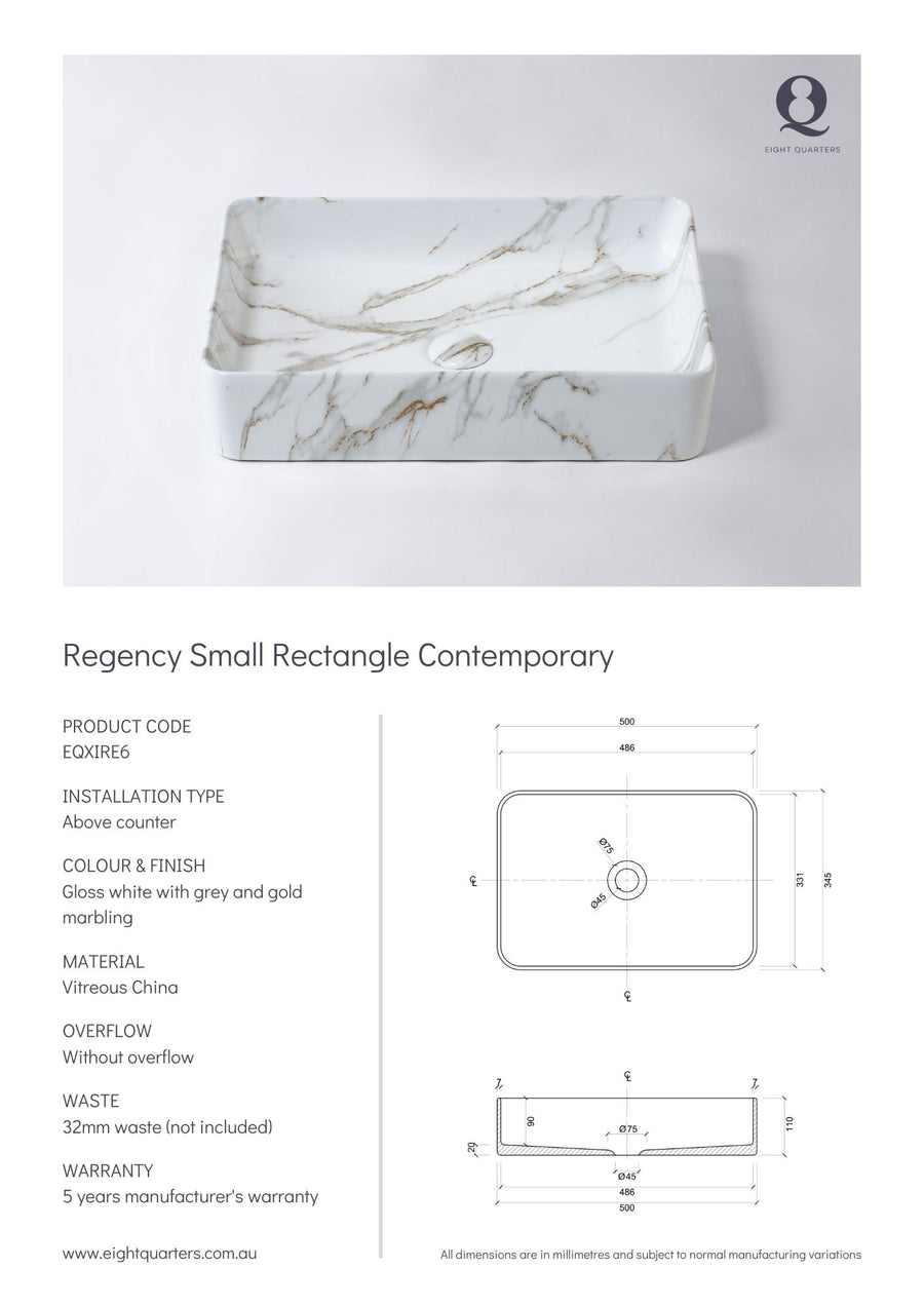 Eight Quarters Regency Small Rectangle Contemporary