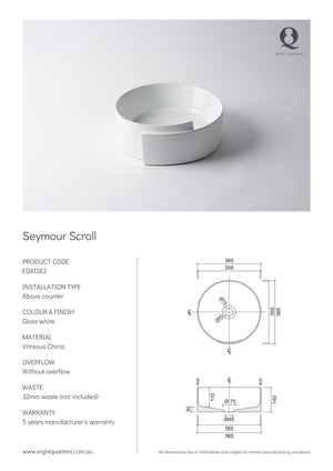 Eight Quarters Seymour Scroll Specifications