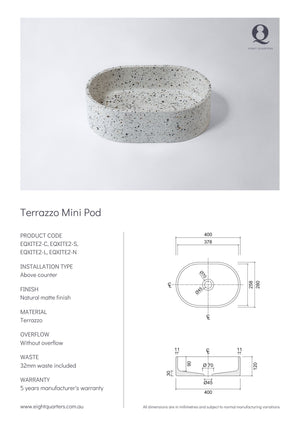 Eight Quarters Terrazzo Mini Pod Como Specifications